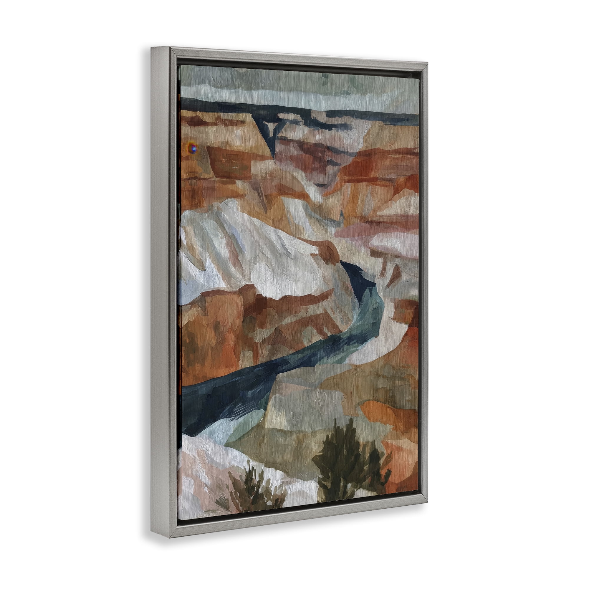 Stupell Industries Canyon Rim Textures Impression Gray Framed Floater Canvas Wall Art, design by Chromatic Storm Studio