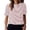 Light Pink, variant on Casual Short Sleeve Striped Print T Shirt Crew Neck Top for Everyday Wear Comfortable and Stylish Blouse,Light Yellow,M