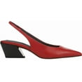 thumbnail image 2 of Franco Sarto Women's Red Leather A-Gena Slingback Pointed Toe Pumps 8M, 2 of 5