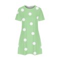 thumbnail image 5 of Annhoo Womens Mini Dress Summer Casual Polka Dots Short Sleeve Crewneck T Shirt Dresses Beach Vacation Short Sundress, 5 of 6