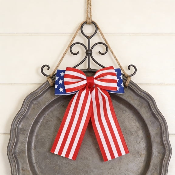 Cififendec 250th Anniversary Patriotic Giltter Bows Decoration, Red White Blue Sequin Memorial Day Decor, Independence Day Party Accessory Gift