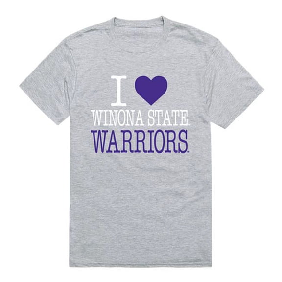 Winona State University I Love T-Shirt, Heather Grey - 2XL