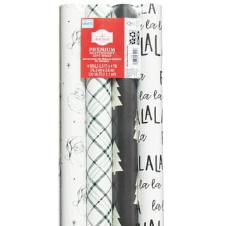 Casual Traditions Multi-Pack Gift Wrap, Christmas, Green, White, 30 in, 120  Sq ft., by Holiday Time 