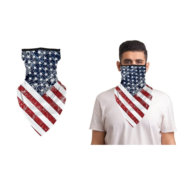 Halloween Balaclava Face Mask Neck Gaiter with Earloop For Men and Women , USA Flag