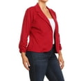 thumbnail image 2 of Women's Plus Size Basic Casual Button Solid Outerwear Jacket Blazer, 2 of 5