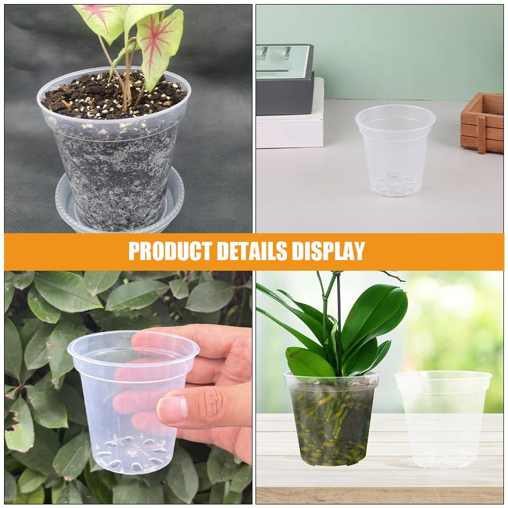 40pcs Round Transparent Nursery Pots with Drainage Holes for Orchids Clear Plastic Flower Containers for Indoor and Outdoor Gardening 3 Inch