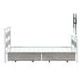 thumbnail image 2 of Bellemave Twin Gaming Bed with 2 Storage Drawers, Metal Twin Size Bed with 360° Rotating TV Mount, Twin Platform Bed Frame with Wooden Headboard and Footboard for Bedroom (White), 2 of 10