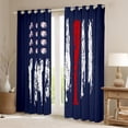 thumbnail image 2 of Homewish Baseball Sport Black Out Curtains,Kids Ball Gamer Curtains Pack of 2 (42x63 Each),Red White Blue Bedroom Curtains For Boys Teens,Breathable Home Decor, 2 of 6