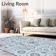 thumbnail image 2 of ODIKA 6'x9' Machine Washable Non-Slip Area Rug, Whimsical Sloth Winter Wonderland Scene Art High Traffic Rug, Gray, 635041, 2 of 7