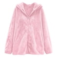 thumbnail image 5 of Scyoekwg Women's Hooded Fleece Zip Up Jacket Long Sleeve Drawstring Sherpa Coat with Side Pockets Soft Warm Loose Fit Fall Winter Outerwear,Size:S-XXL, 5 of 7