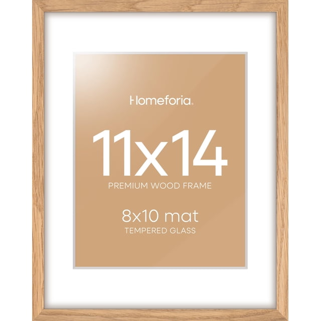 Marco de fotos Homeforia Wood, roble natural, 11 x 14 con tapete, 8 x 10