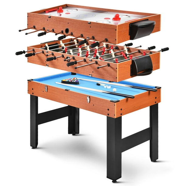 Costway 48'' 3In1 Multi Combo Game Table Foosball Soccer Billiards Pool Hockey For Kids