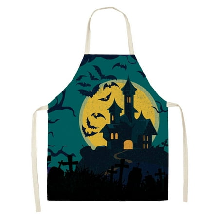 

Cooking Apron Party Decorations Apron Scary Monster Face Bats Baking BBQ Apron Adjustable Kitchen Aprons For Women Men Fun Cooking Stuff for Men
