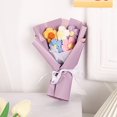 thumbnail image 4 of AMERTEER Artificial Flower Bouquet Create Atmosphere Non-Fading Attractive Colorful Hand Woven Flower Gift Simulation Bouquet, 4 of 5