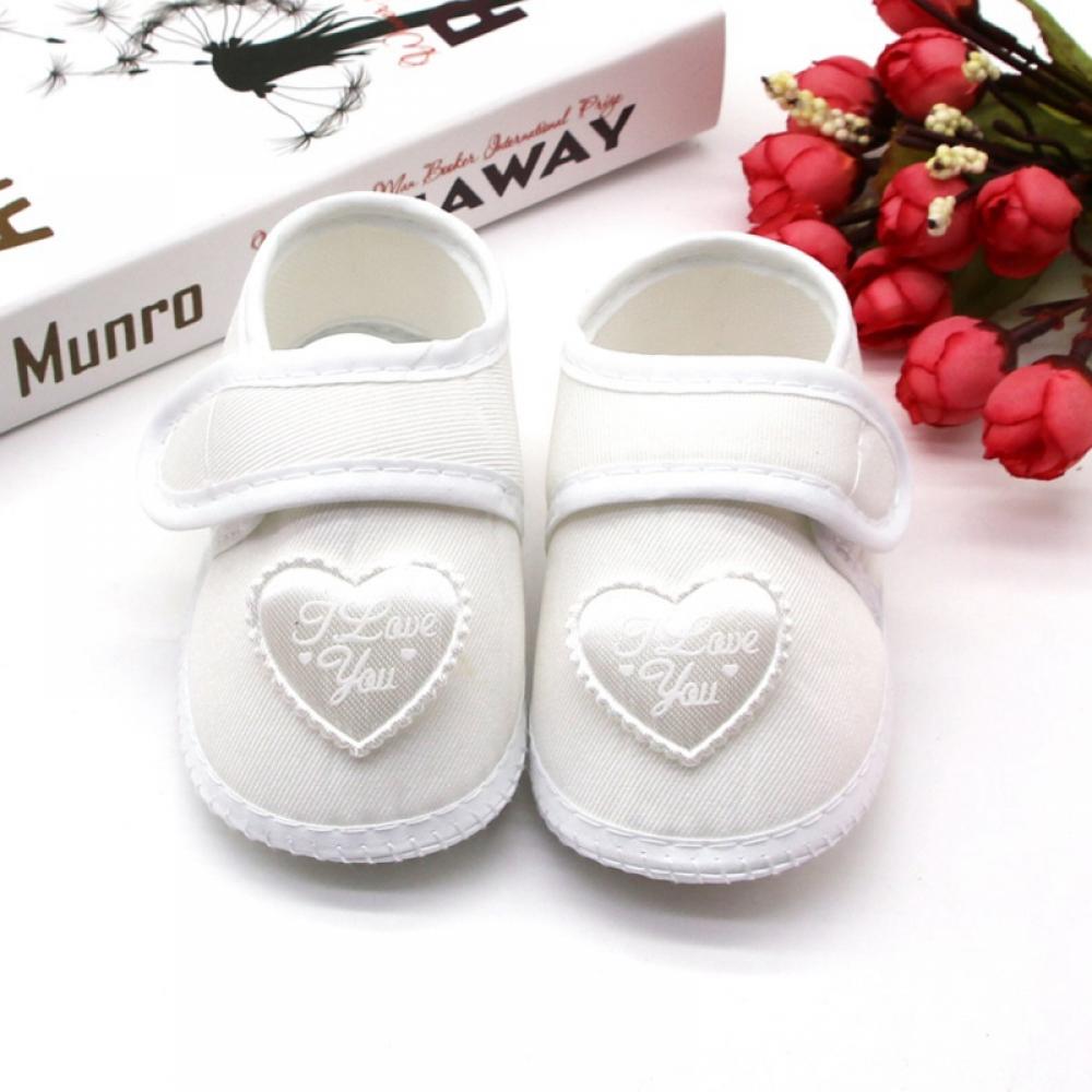 Newborn Cute Soft Silk Cloth Shoes Heart Pattern Casual Shoes Soft Sole Infant Toddler Shoes 0-18M - image 2 of 3