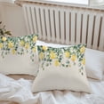 thumbnail image 7 of Waterproof Throw Pillow Covers Set of 2, 16x16 Inch Farmhouse Lemon Decorative Pillowcases Outdoor Pillow Slip Cushion Covers Set for Couch Tent Vintage Botanical Leaf Retro Beige, 7 of 7