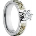 thumbnail image 3 of 1 Carat T.G.W. Round CZ in 14kt White Gold Setting Cobalt Camo Engagement Ring with a RealTree Snow Camo Inlay, 3 of 3