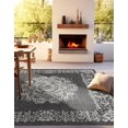 thumbnail image 4 of Unique Loom Outdoor Traditional Collection Area Rug - Timeworn (10' Square Charcoal Gray/Gray), 4 of 6
