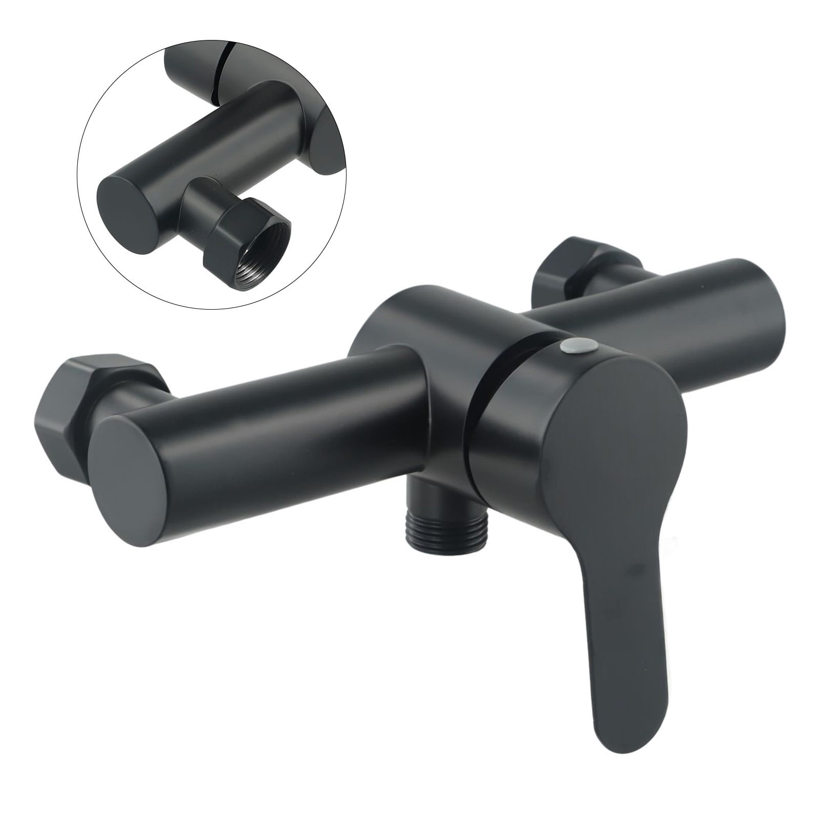 Bathroom Shower Faucets Triple Bathtub Faucet Hot And Cold Water Mixer Valve Double Shower Head Deck Taps Home Improvement Parts