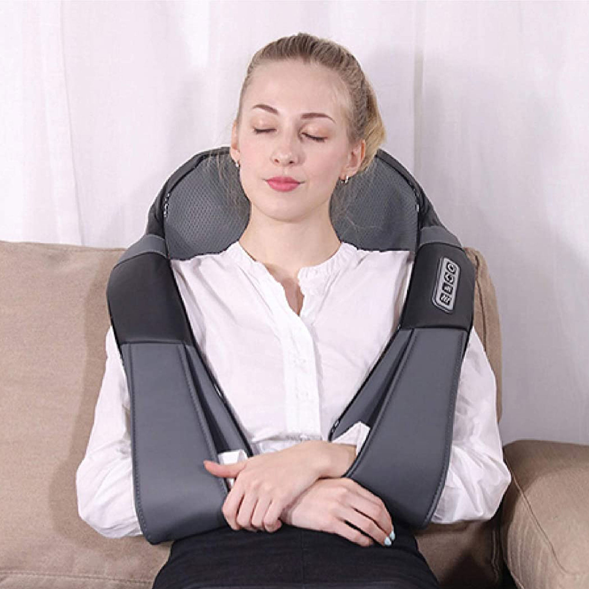 TRAKK Wireless Neck Massage Pillow- Great For On The Go- Rebound Memory  Cotton Foam, Deep Muscle Relaxant, Soothing And Effective 