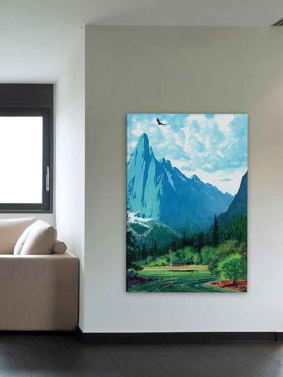 "Blue Peaks" Painting Print on Wrapped Canvas
