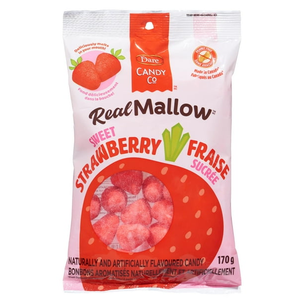 Dare REALMALLOW Marshmallow Strawberries, Real Mallow Candy, 170g