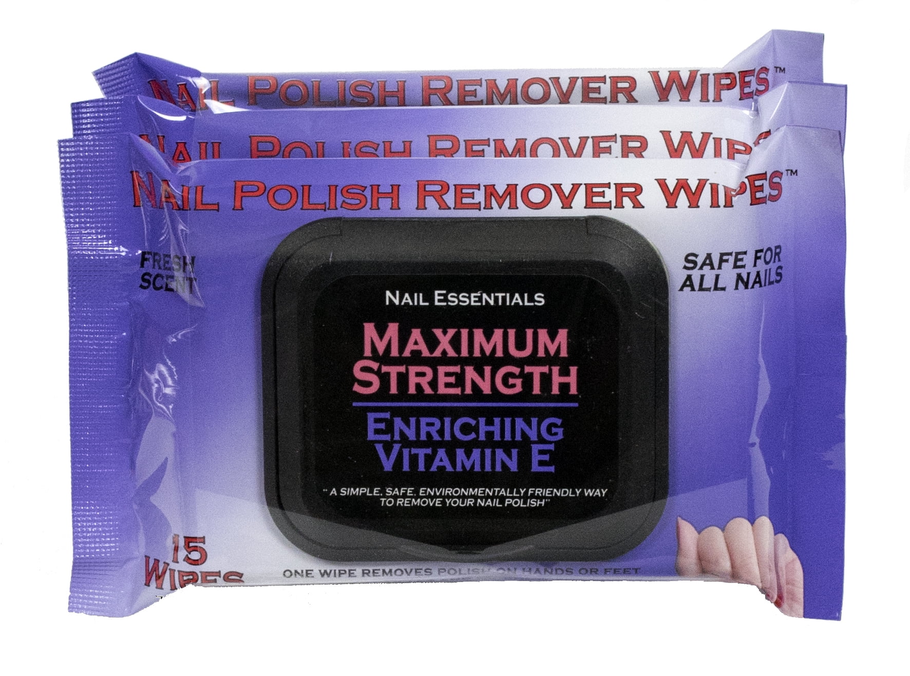 Nail Essentials Nail Polish Remover Wipes - Vitamin E 3 Pack - Walmart.com