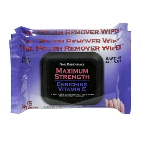 Nail Essentials Nail Polish Remover Wipes - Vitamin E 3 Pack - Walmart.com