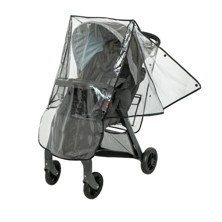 Nuby Eco Stroller Weather Shield Bug Netting Set with Carrying Bag Black