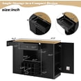 thumbnail image 3 of 47" Wine Bar Cabinet with Power Outlet, Coffee Bar Buffet Sideboard with Wine Rack, Liquor Storage Cabinet with Drawers, Modern MDF Kitchen Credenza for Dining Room, Kitchen, Living Room (Black), 3 of 9