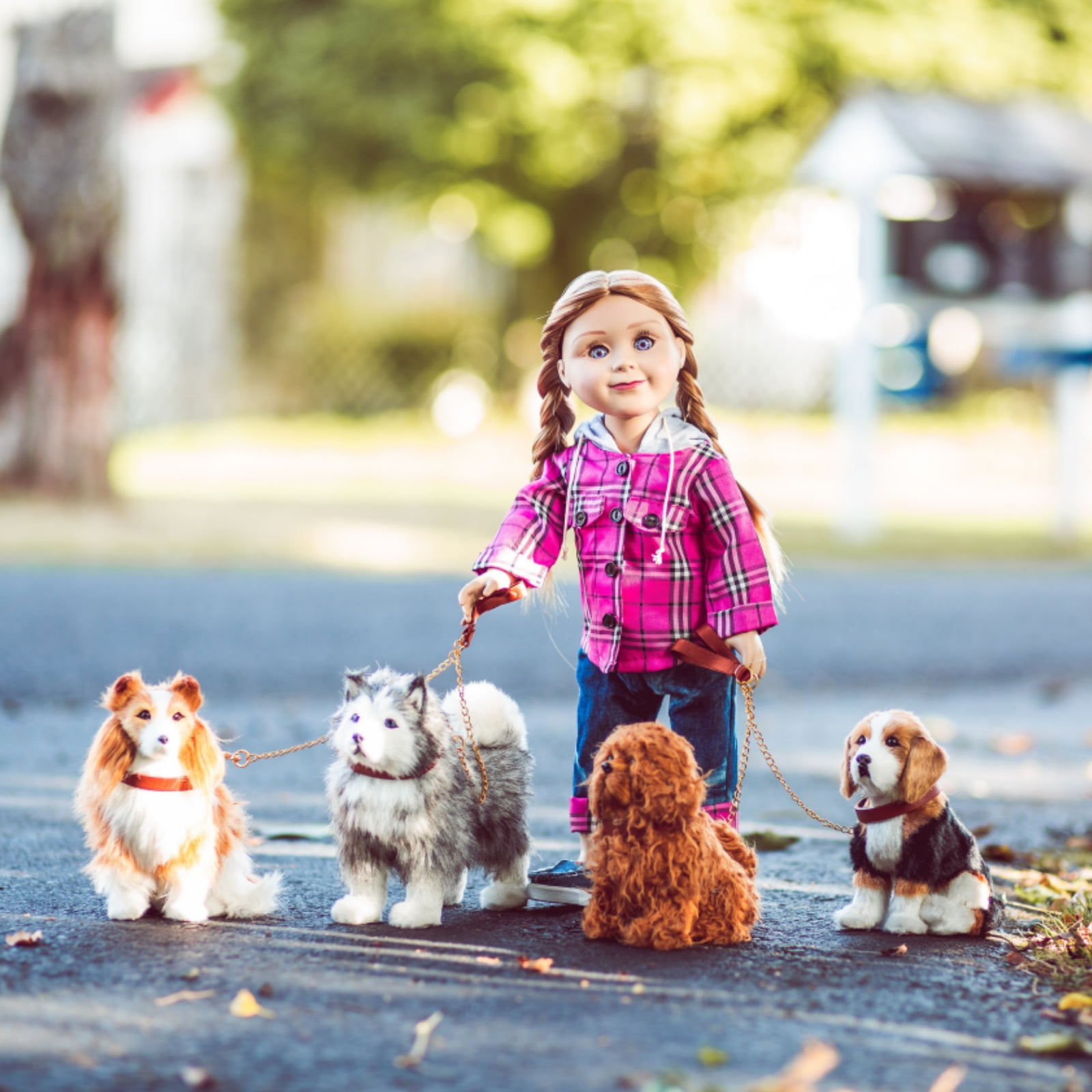 The Queen's Treasures 18" Doll Pets, Labradoodle Puppy Dog Pet Friend with Leash & Collar, Compatible for Use with American Girl Dolls