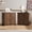 Walnut, variant on FURNIWAY Black Set of 2 Fluted Nightstands 2 Drawers Modern Bedside Tables Golden Handles for Bedroom Living Room