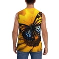 thumbnail image 4 of Haiem Men's Butterfly On Sunflower Print Tank Tops Summer Sleeveless Cut Off Workout T-Shirts Fitness Vest Athletic Undershirts-Large, 4 of 8