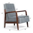 thumbnail image 2 of Costway Chaise Longue Mid-Century Rétro Chaise d'Appoint Moderne Tufted Arrière Rembourré Gris, 2 of 10