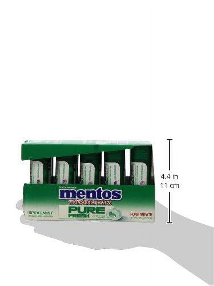 Mentos Pure Fresh Sugar-Free Chewing Gum with Xylitol, Spearmint, 15 Piece Bottle (Bulk Pack of 10)