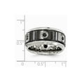 thumbnail image 6 of Grey Titanium Ring Band Wedding Black Spinel Round, 6 of 6