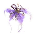 thumbnail image 1 of Feathers Brooch-Pin With Bead Accents Silver-Tone & Purple Colored #LQP1057, 1 of 2