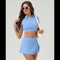 thumbnail image 4 of Vestidos de Tenis de 2 Piezas para Mujer, Vestido Deportivo de Corta con Pantalones Cortos. Azul L, 4 of 8