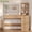 Oak, variant on Plonmago Fluted Vanity Desk with Large Mirror and Lights, 47.4" Makeup Vanity with 7 Drawers and Glass Cabinet,32.7" Mirror Vanity Table with Charging Station & Storage Shelves, Brown