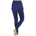 thumbnail image 2 of ToBeInStyle Women's Cotton-Blend Shirred Sides Skirted Buttery Soft Leggings, 2 of 6