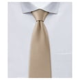 thumbnail image 2 of Jacob Alexander Men's Solid Color Pre-Tied Clip-On Uniform Neck Tie with Buttonholes - Regular 20 inch - Tan, 2 of 6