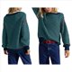 thumbnail image 3 of Sudadera Holgada A Rayas para Mujer, Cuello Redondo, Larga, Sudaderas con Capucha, Moda de Verano 2025, Jersey de Cuello Alto. Azul Marino S, 3 of 6