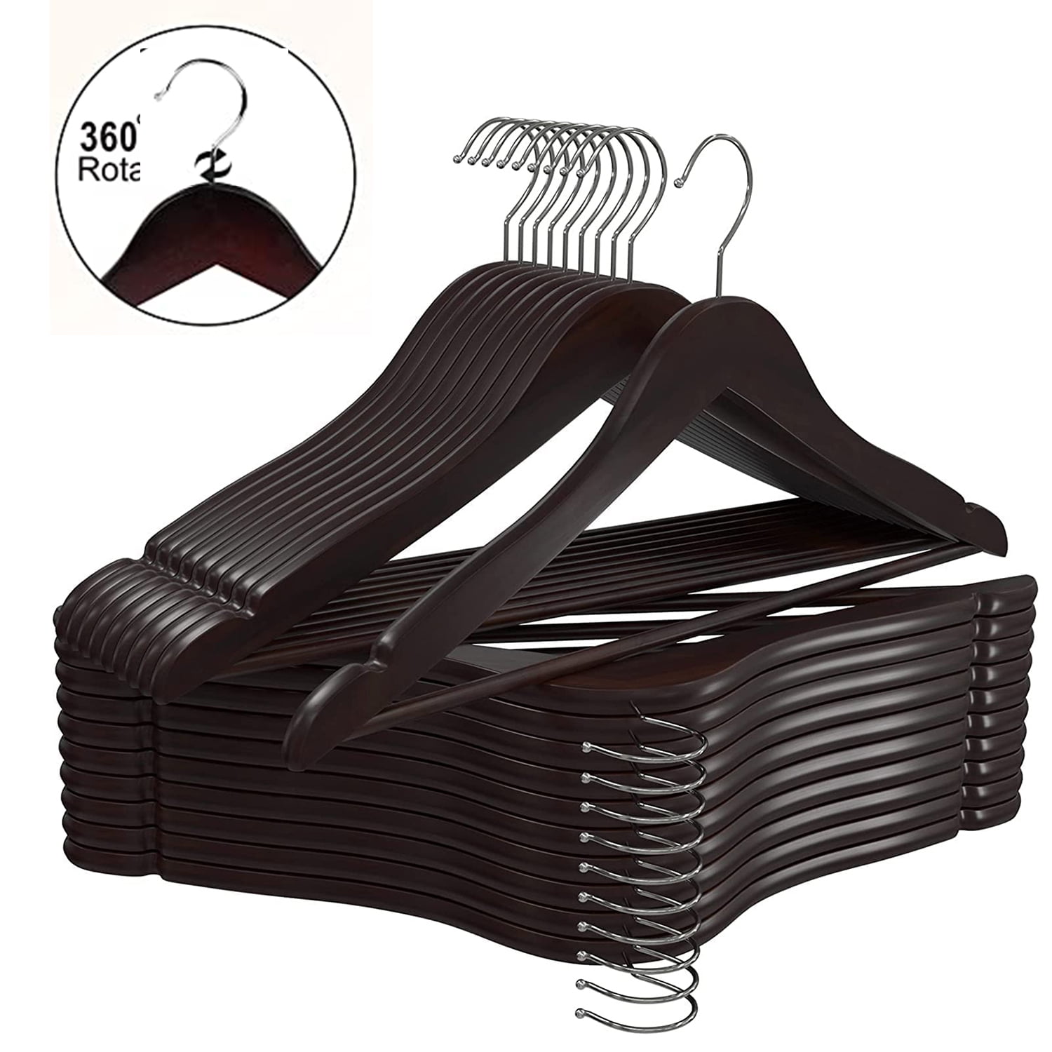 Wooden Hangers Slim Wooden Suit Hangers Coat Hangers for Closet, Heavy