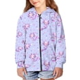 thumbnail image 3 of chaqlin Axolotl Hoodies for Girls 6-7 Trendy Y2K Full Zip Sweatshirts Long Sleeve Hooded Jacket Kids Sweater Top with Pocket Fall Winter Clothes, 3 of 7