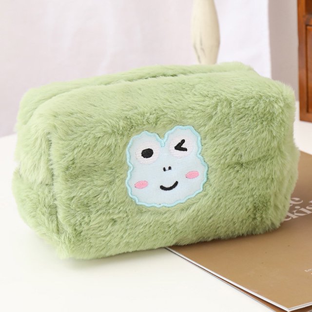 Bolso de almacenamiento bonita de felpa con cremallera, Bolso de cosméticos con animales de dibujos animados, organizador de maquillaje