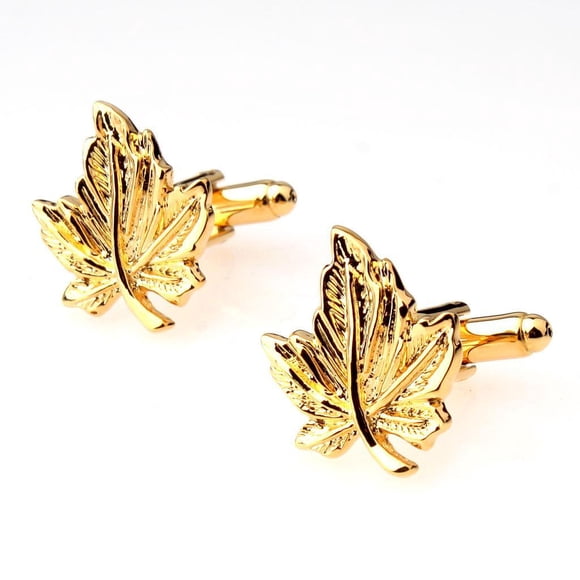 Gemelos Sunnimix Hoja de Arce Chapado en Cobre Oro
