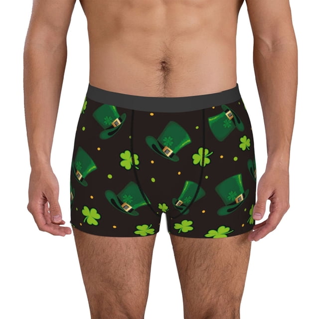 Fotbe St. Patrick's Day8 Calzoncillos Tipo Boxer con Bolsa de Soporte Total para Hombre, X-Temp Fresco, Transpirable y de Secado Rápido-Large