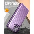 thumbnail image 2 of iPhone 12 Pro Max Case, Clayco [Argos Series] Slim Card Holder Protective Wallet Case for iPhone 12 Pro Max 6.7" with Built-in Sliding Credit Card/ID Card Slot - Purple, 2 of 7
