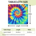 thumbnail image 2 of Colorful Rainbow Tie Dye Spiral Pattern Square Fitted Tablecloth with Elastic Edge,Square Table Cover,Washable Elastic Table Cover for Home Kitchen Party Decor 34"x34", 2 of 6