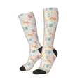 thumbnail image 2 of Daiia Sports Socks Flower Color Rabbit Printed Novelty Crew Socks for Men Women Knee High Socks Cotton Socks Soft & Breathable Support Unisex Socks, 2 of 9